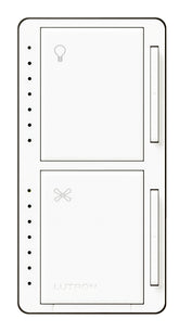 Lutron MACL-LFQH-WH Fan Control and Light Dimmer, 1 -Pole, 120 VAC, 60 Hz, White